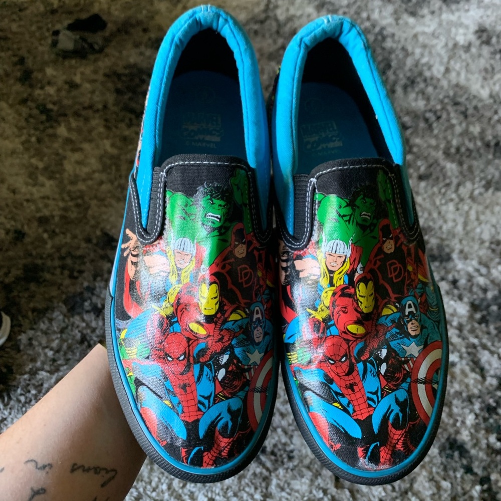 Marvel slip on canvas sneakers